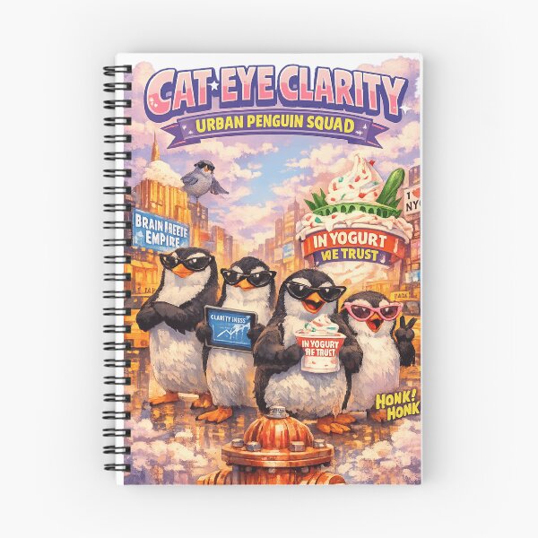 Item preview, „CAT‑EYE CLARITY — URBAN PENGUIN SQUAD” designed and sold by  ViralVisionsCreating .