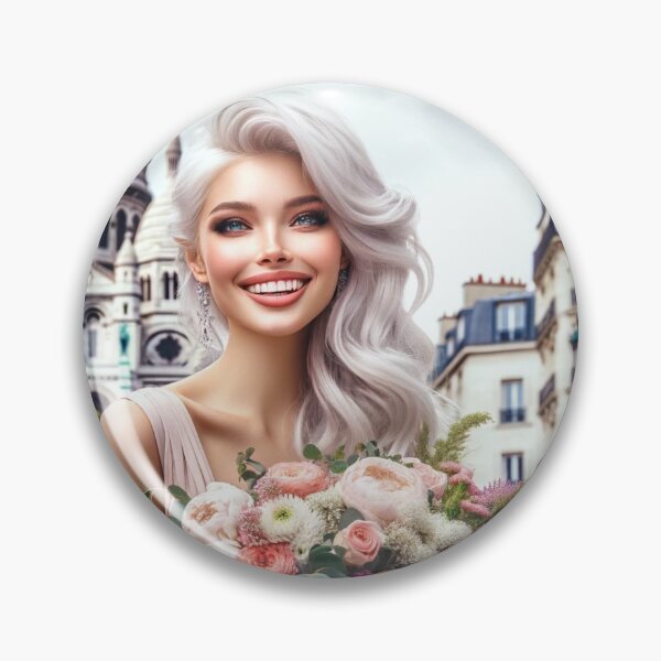 Item preview, Paris Romance Blonde Woman Bouquet at Sacre Coeur Basilica designed and sold by UmSkelig834.