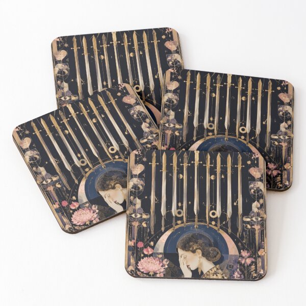 Item preview, Nine of Swords - Midnight Garden, Klimt Tarot and Soul Healing designed and sold by Natalia-Vlad.