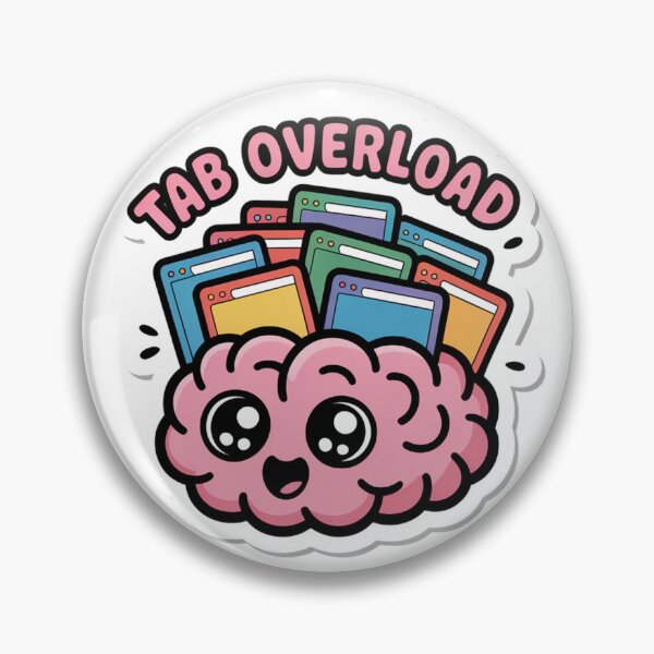 Item preview, ADHD Brain Tab Overload Sticker - Funny Kawaii Laptop Decal for Neurodivergent designed and sold by AVACL0.