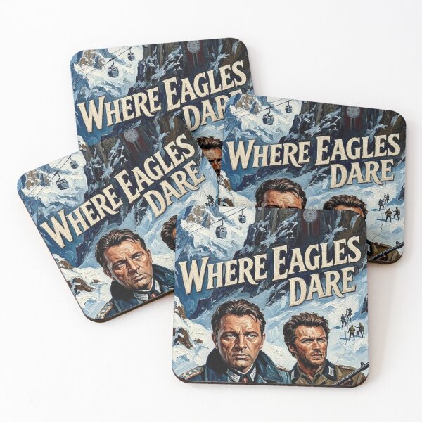 Item preview, Where Eagles Dare Retro WWII Military Action Adventure Tribute Art Movie Poster designed and sold by Art's Diner.