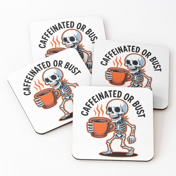 Item preview, Caffeinated Skeleton Sticker - Goth Coffee Lover Art - Die-Cut Funny Sticker designed and sold by AVACL0.