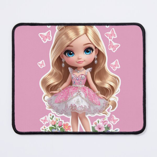 Item preview, Kawaii chibi princess sticker pink crown butterfly designed and sold by Flowerpicture24.