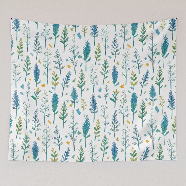 Item preview, Blue Botanical Seamless Pattern | Children’s Book Collage Floral Repeat | Paper Cut Nature Surface Design designed and sold by SWSandraWechner.