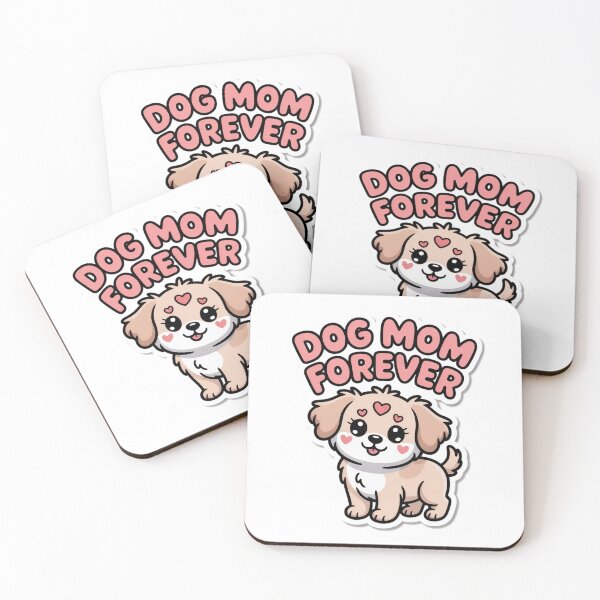 Item preview, Dog Mom Forever Sticker - Cute Fluffy Dog Kawaii Pastel Heart Sticker designed and sold by AVACL0.
