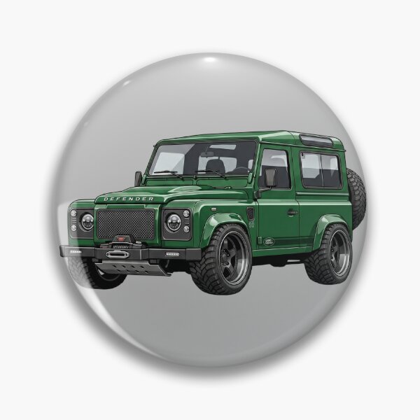 Item preview, Custom Land Rover Defender 90 Lowered Green Slammed SUV Illustration designed and sold by Motorline44.