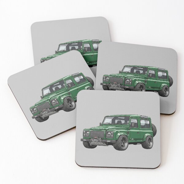 Item preview, Custom Land Rover Defender 90 Lowered Green Slammed SUV Illustration designed and sold by Motorline44.