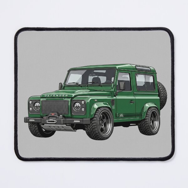 Item preview, Custom Land Rover Defender 90 Lowered Green Slammed SUV Illustration designed and sold by Motorline44.
