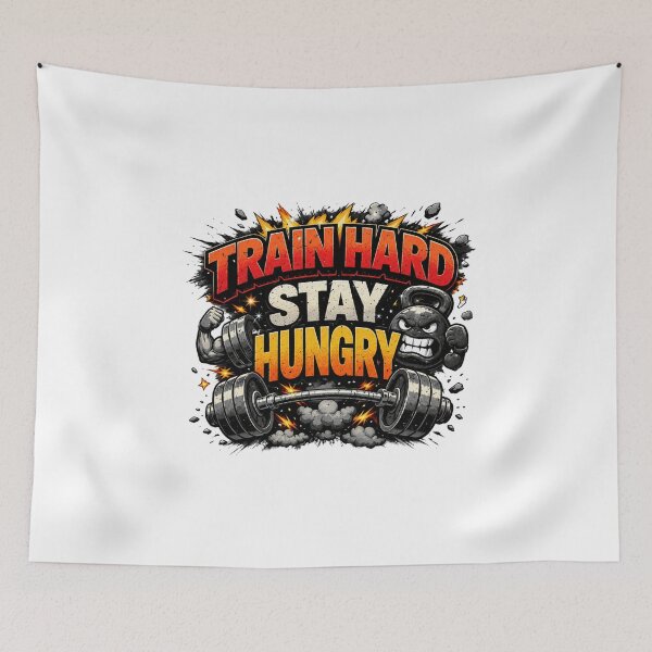 Item preview, Train Hard Stay Hungry Gym Motivation Weightlifting Design designed and sold by Digistore1221.