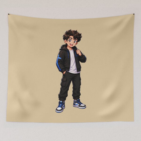 Item preview, Cute Anime Boy in Black Hoodie designed and sold by Ajichofshop.