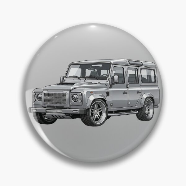 Item preview, Custom Land Rover Defender 110 Lowered Silver Slammed SUV Illustration designed and sold by Motorline44.