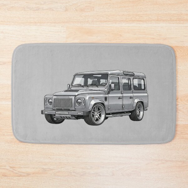 Item preview, Custom Land Rover Defender 110 Lowered Silver Slammed SUV Illustration designed and sold by Motorline44.