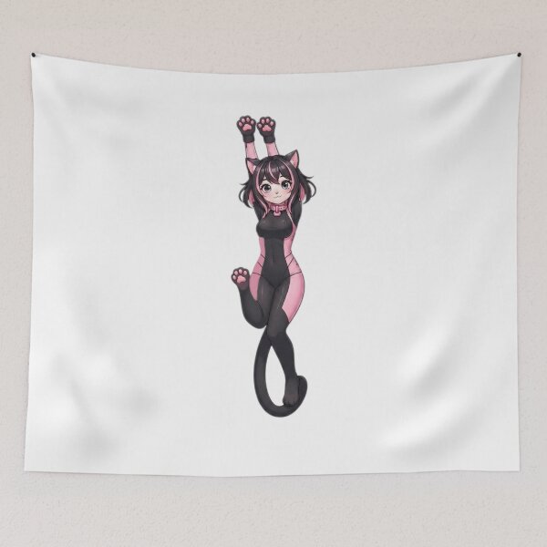 Item preview, Cute Anime Cat Girl Stretching Pose designed and sold by Ahmedsyde.