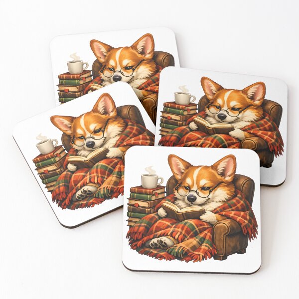 Item preview, Cozy Bookworm Corgi Reading in an Armchair designed and sold by builtforyou.