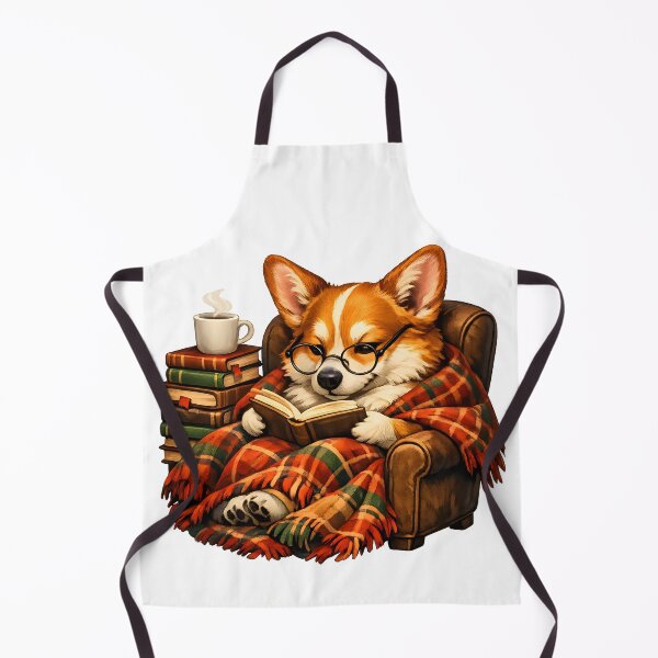 Item preview, Cozy Bookworm Corgi Reading in an Armchair designed and sold by builtforyou.