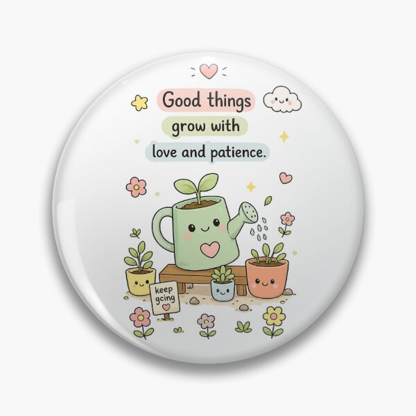Item preview, Cute Plant Watering Can Sticker - Good Things Grow with Love and Patience - Kawaii Garden Art designed and sold by LittleJoyStudio.Art.