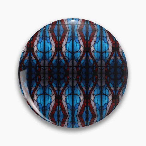 Item preview, Blue Red Stained Glass Pattern Seamless Geometric Mosaic Design designed and sold by Sachie's Studio.