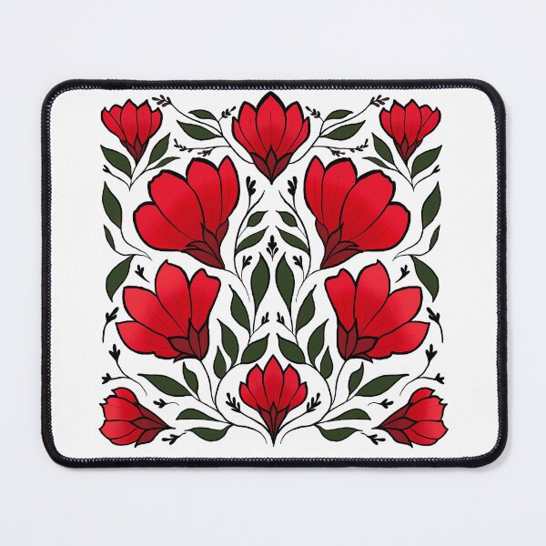 Item preview, Vintage Inspired Red Floral Design designed and sold by Secret Garden Studio .