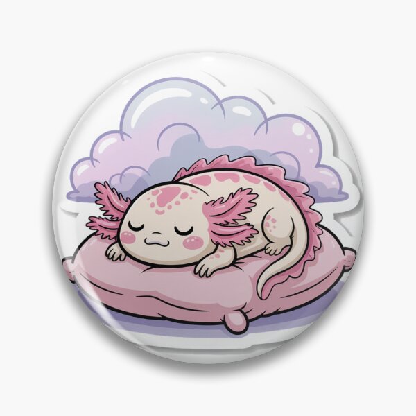Item preview, Sleepy Axolotl Sticker - Cute Kawaii Chubby Axolotl Sleeping on Pillow Die-Cut Decal designed and sold by AVACL0.