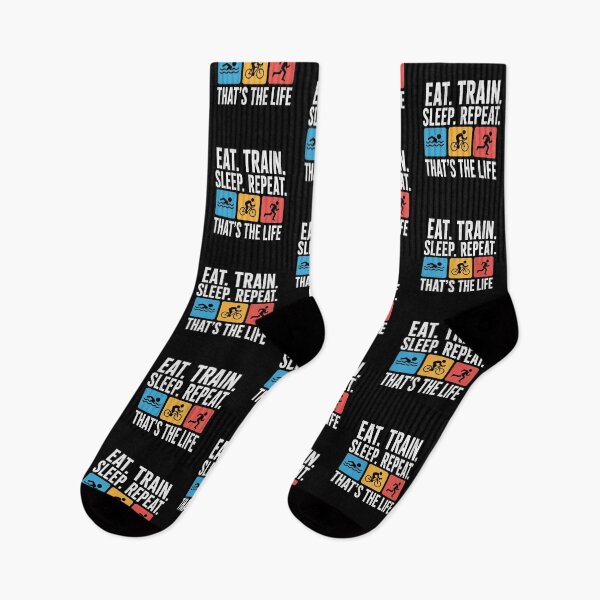 Item preview, Eat Train Sleep Repeat Triathlon Motivation Retro Sports Shirt designed and sold by Digistore1221.