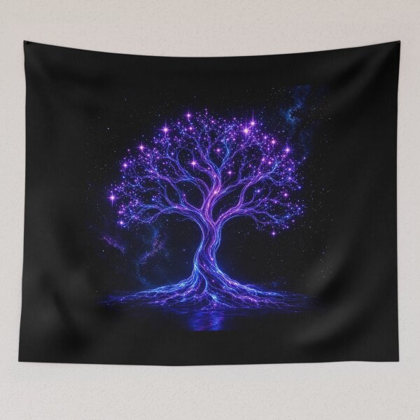 Item preview, Celestial Tree of Life – Glowing Cosmic Fantasy Art designed and sold by UniverseShade.