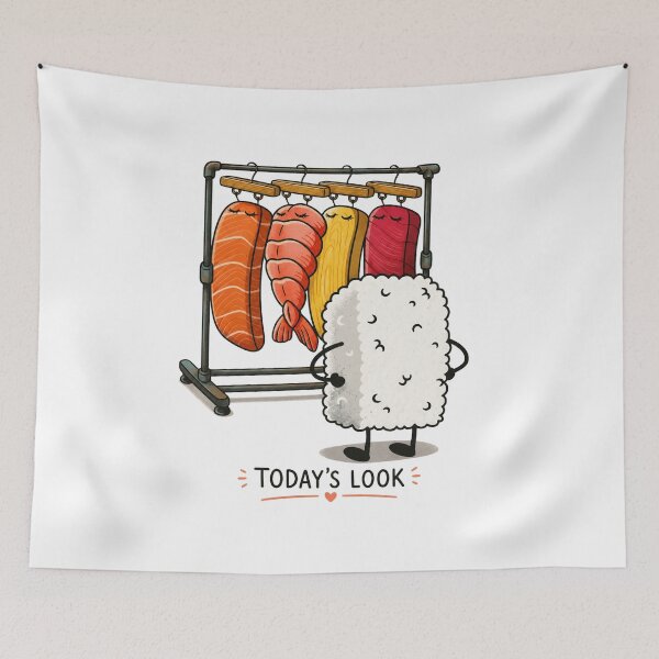 Item preview, Today's Look – Funny Sushi Wardrobe Rice Cartoon designed and sold by UUniqueIImprint.