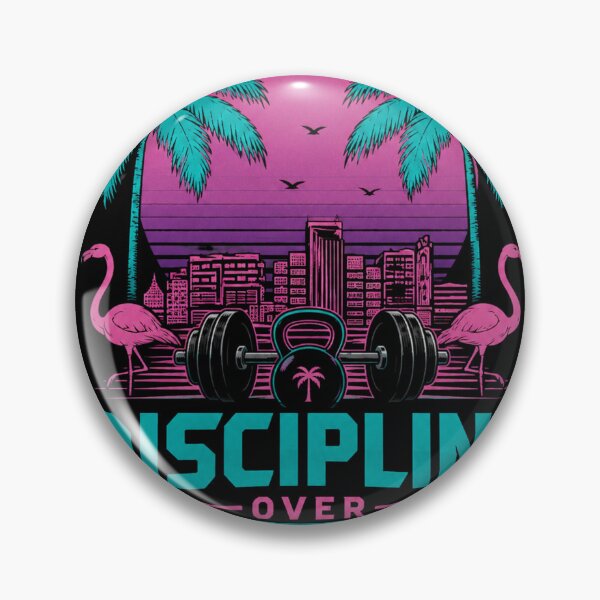 Item preview, Discipline Over Distractions Retro Synthwave Gym Motivation Shirt designed and sold by Digistore1221.