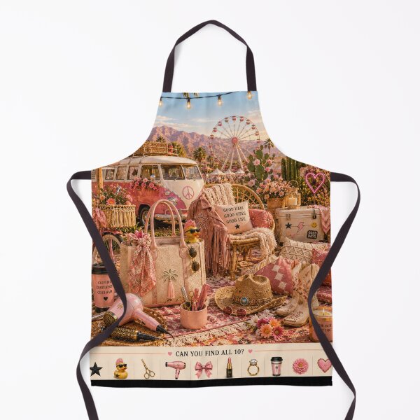 Item preview, Can You Find All 10? Luxury Hair Stylist Interactive Apron | Boho Desert Salon Apron | Hidden Object Beauty Gift designed and sold by GENEVA1125.