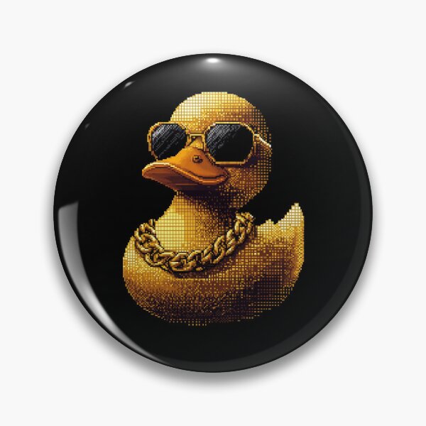 Item preview, Golden Pixel Gangster Ducky designed and sold by ClubVacay.