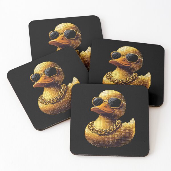 Item preview, Golden Pixel Gangster Ducky designed and sold by ClubVacay.