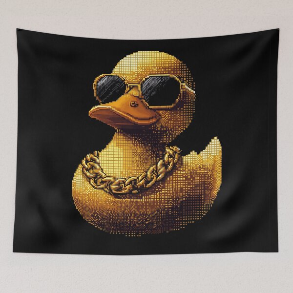 Item preview, Golden Pixel Gangster Ducky designed and sold by ClubVacay.