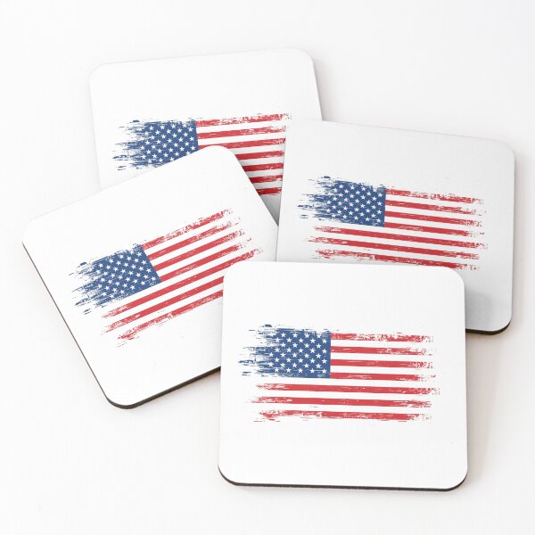 Item preview, Grunge American flag painted with distressed brush strokes designed and sold by Rue Market.