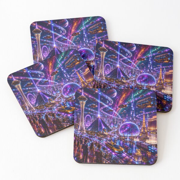 Item preview, Neon Las Vegas | Sci-Fi Futuristic Cityscape designed and sold by RockyLambda.