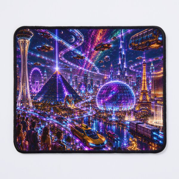 Item preview, Neon Las Vegas | Sci-Fi Futuristic Cityscape designed and sold by RockyLambda.