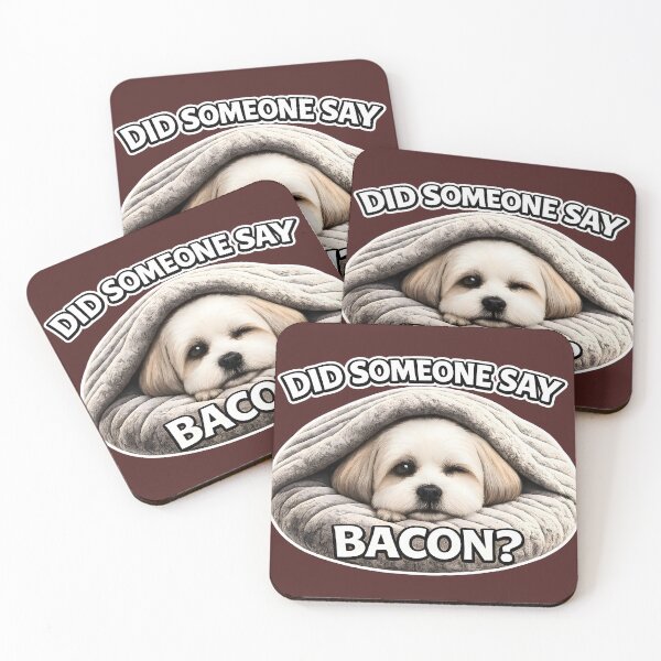 Item preview, Did Someone Say Bacon? | Funny Blanket Dog Meme | Cute Sleepy Puppy Lover Gift designed and sold by RockyLambda.