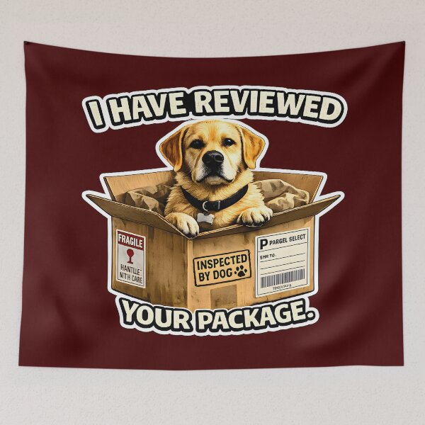 Item preview, I Have Reviewed Your Package | Funny Puppy Delivery Meme designed and sold by RockyLambda.