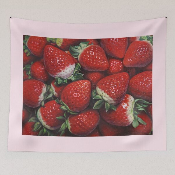 Item preview, Vibrant Red Strawberries Harvest - Realistic Fruit Fine Art designed and sold by HaedamArt.