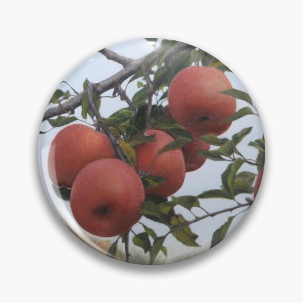 Item preview, Aesthetic Red Apples on Branch - Realistic Fine Art Painting designed and sold by HaedamArt.