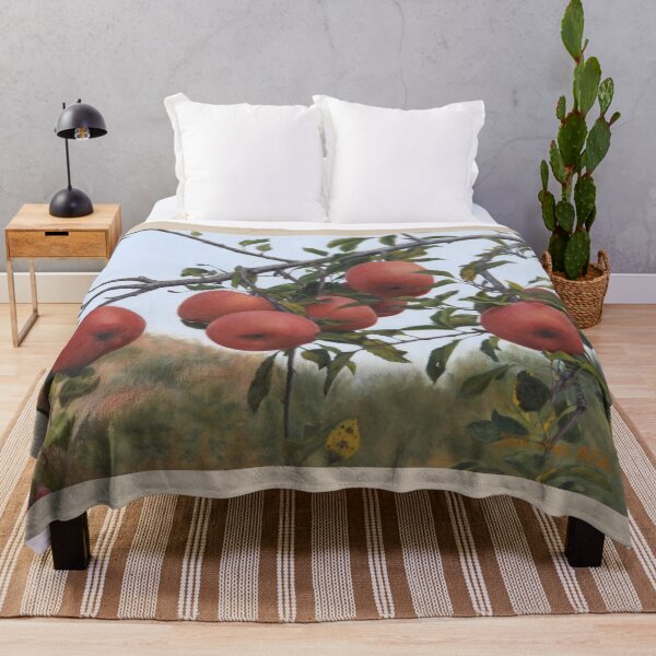 Item preview, Aesthetic Red Apples on Branch - Realistic Fine Art Painting designed and sold by HaedamArt.