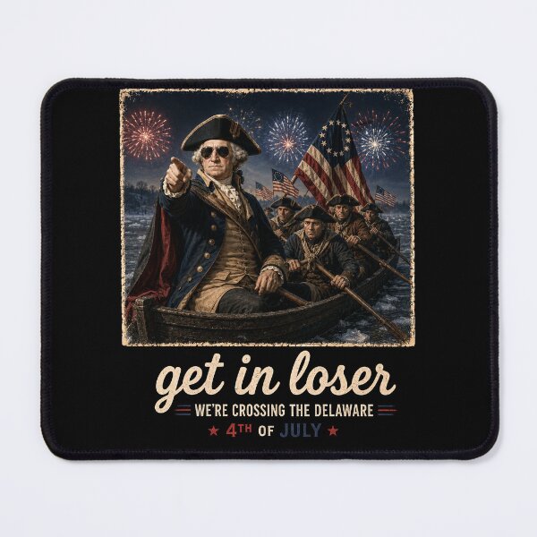 Item preview, Get In Loser We’re Crossing The Delaware – George Washington 4th Of July History Meme designed and sold by PosiMCreations.