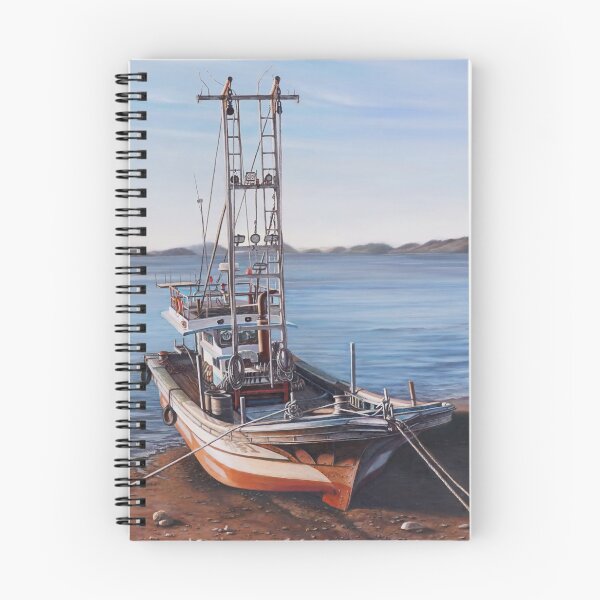 Item preview, Resting Fishing Boat on Sunny Shore - Maritime Fine Art designed and sold by HaedamArt.