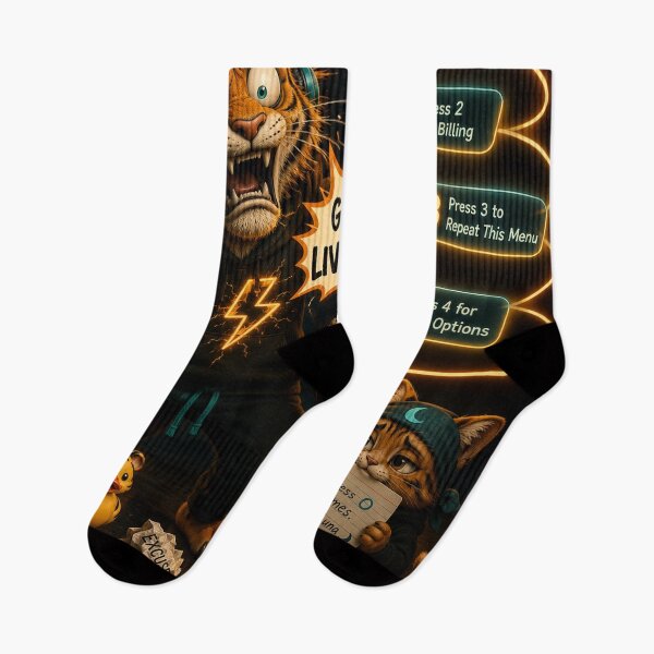 Item preview, Funny Phone Customer Service Tiger Humor Gift Relatable Animal Art Sticker NeoTigLuna designed and sold by NeoTigLuna.