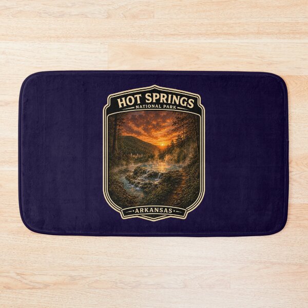 Item preview, Hot Springs Arkansas Retro Travel Badge designed and sold by Swanny's Custom T-shirt and Gift Designs.