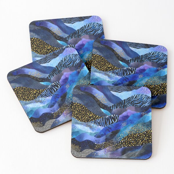 Item preview, Midnight Blue, Aqua, Golden Faux Animal Print Abstract  designed and sold by DEC02.