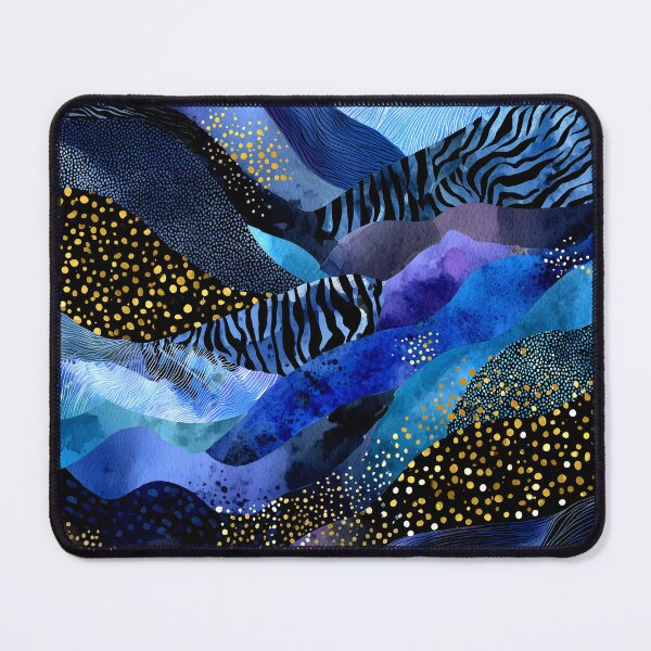 Item preview, Midnight Blue, Aqua, Golden Faux Animal Print Abstract designed and sold by DEC02.