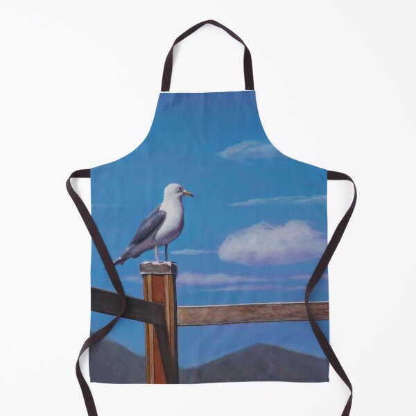 Item preview, Seagull on Wooden Fence with Blue Sky - Realistic Fine Art designed and sold by HaedamArt.