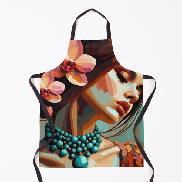 Item preview, Retro Boho Orchid Woman Portrait designed and sold by ArtByBoya.