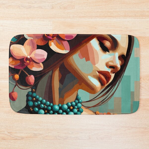 Item preview, Retro Boho Orchid Woman Portrait designed and sold by ArtByBoya.