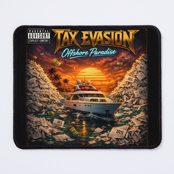 Item preview, Tax Evasion: Offshore Paradise Falbum | Funny Parody Yacht Rock Heavy Metal Album Cover designed and sold by RockyLambda.