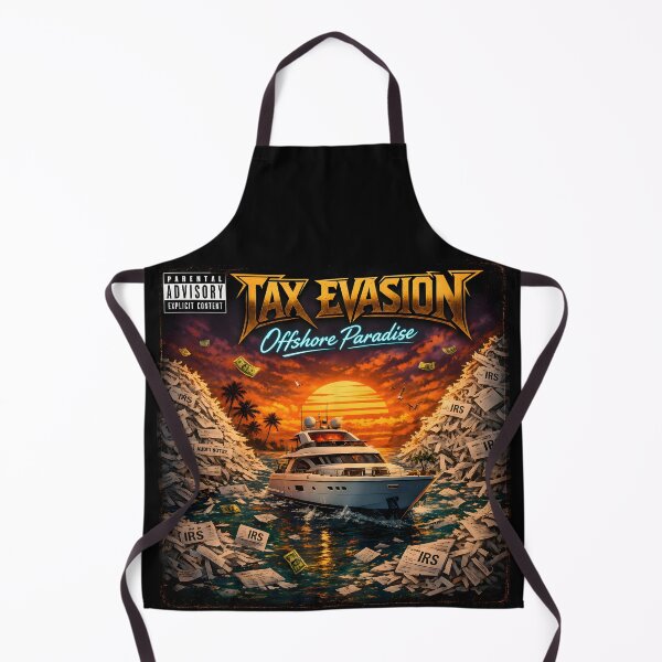Aperçu de l'œuvre Tax Evasion: Offshore Paradise Falbum | Funny Parody Yacht Rock Heavy Metal Album Cover créée et vendue par RockyLambda.